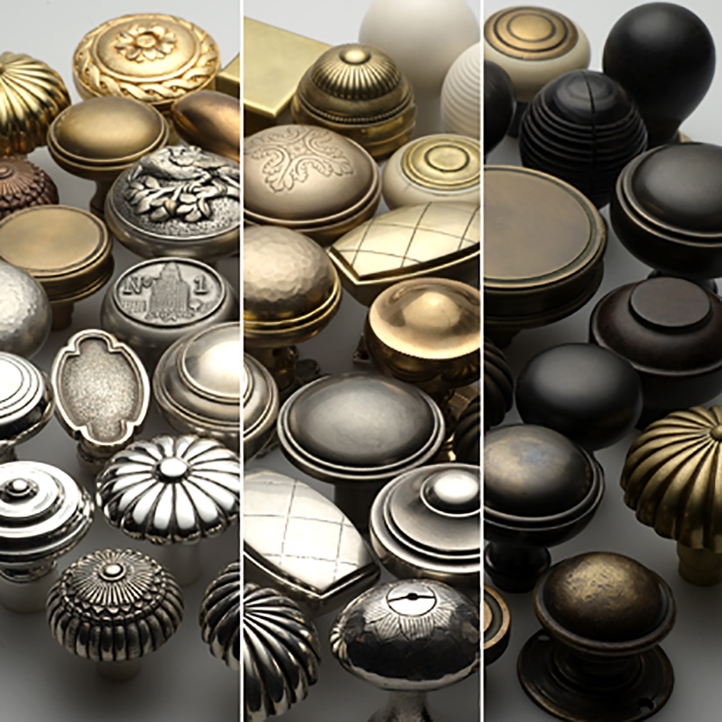 Collection of custom door hardware in a range of signiture and custom finishes.